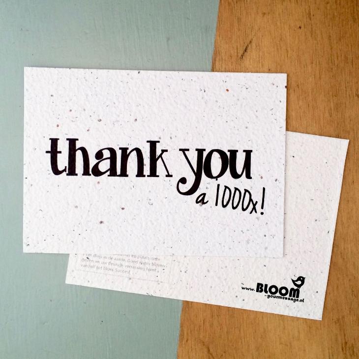 Thank You x1000 - Plantbaar Kaartje