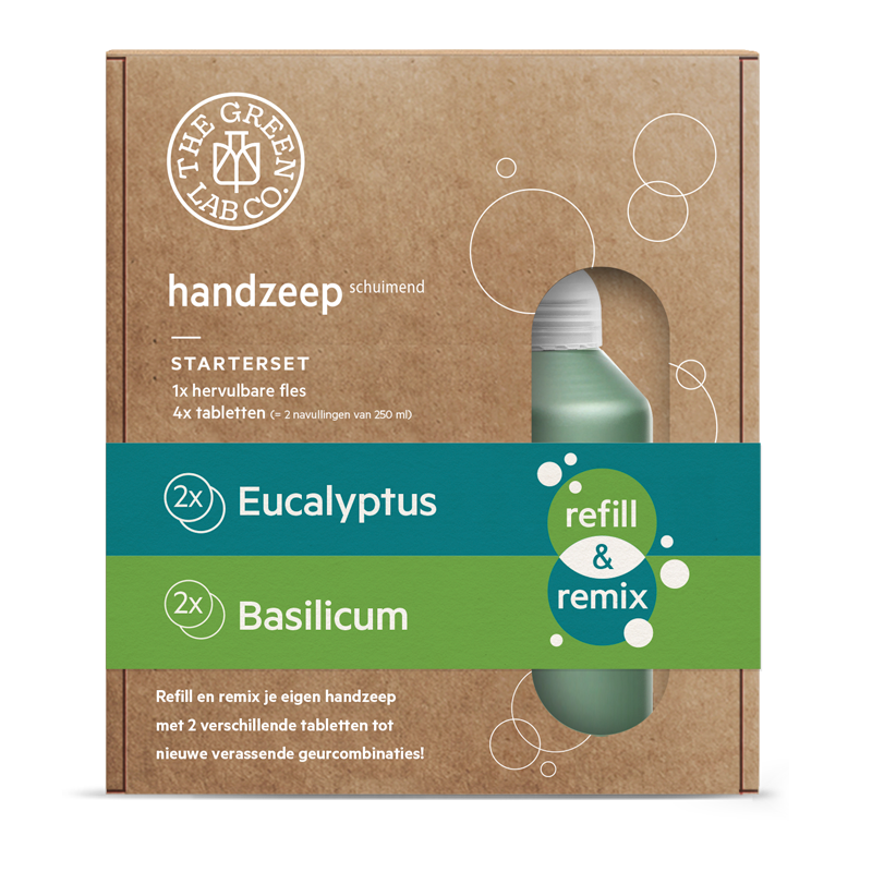 Startkit Handzeep tabletten - Eucalyptus &amp; Basilicum