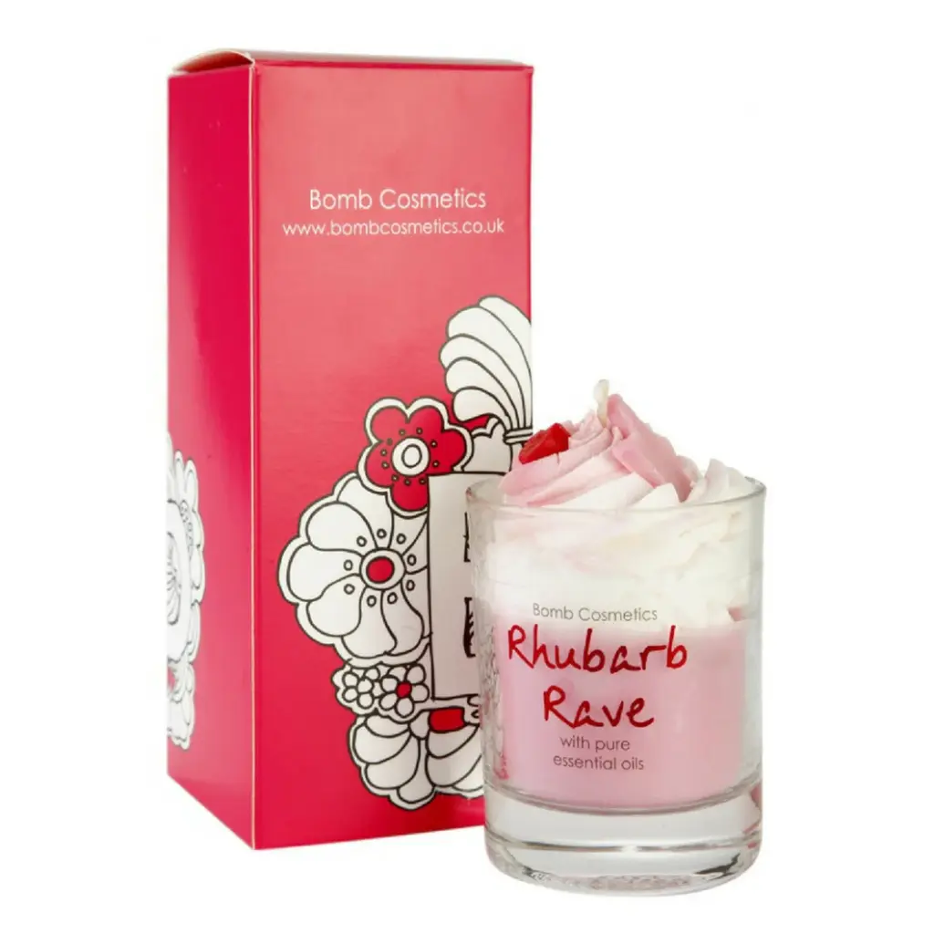 Rhubarb Rave Piped Candle