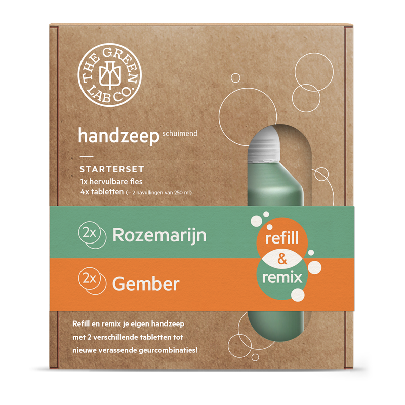 Startkit Handzeep tabletten - Rozemarijn &amp; Gember