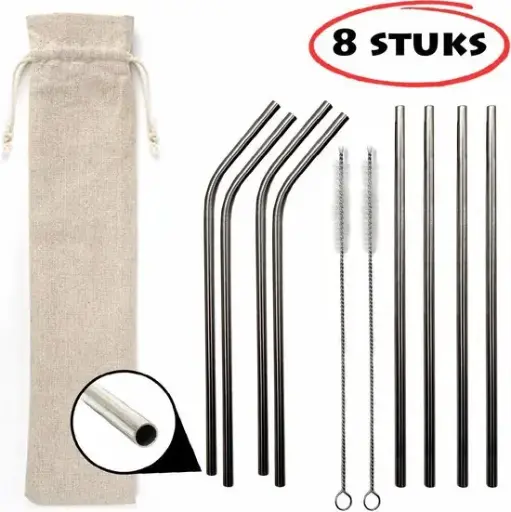 [SEN] RVS Rietjes 8 stuks